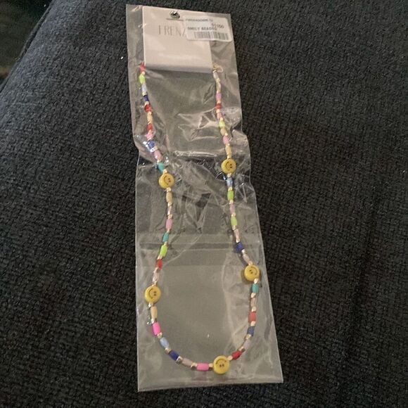 Beaded Choker Necklace Smiley Face Necklace - Picture 5 of 7